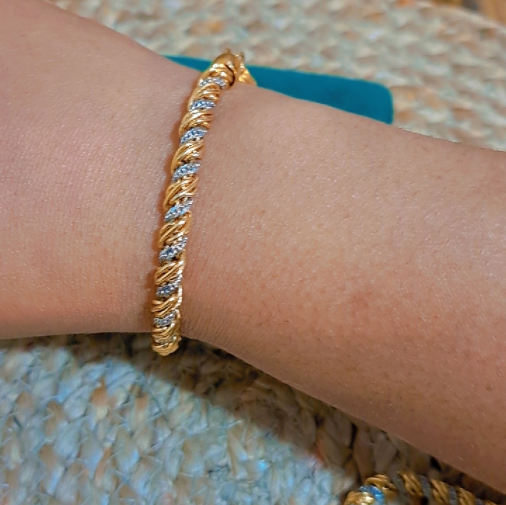 Vintage Monet Gold and Silver Rope Chain Necklace and Bracelet Set